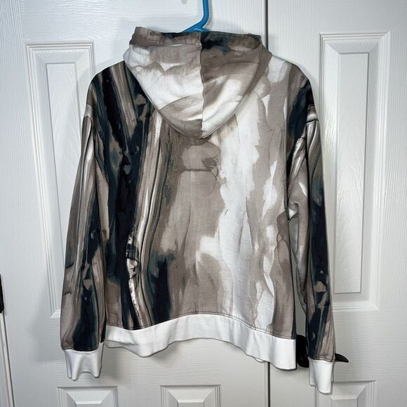 Calvin Klein Relaxed Fit Unisex Marble Pullover Hoodie Multicolor Size M - Picture 3 of 6